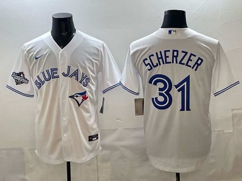 Men 2025 Toronto Blue Jays #31 Scherzer White Game Nike MLB Jersey style 02